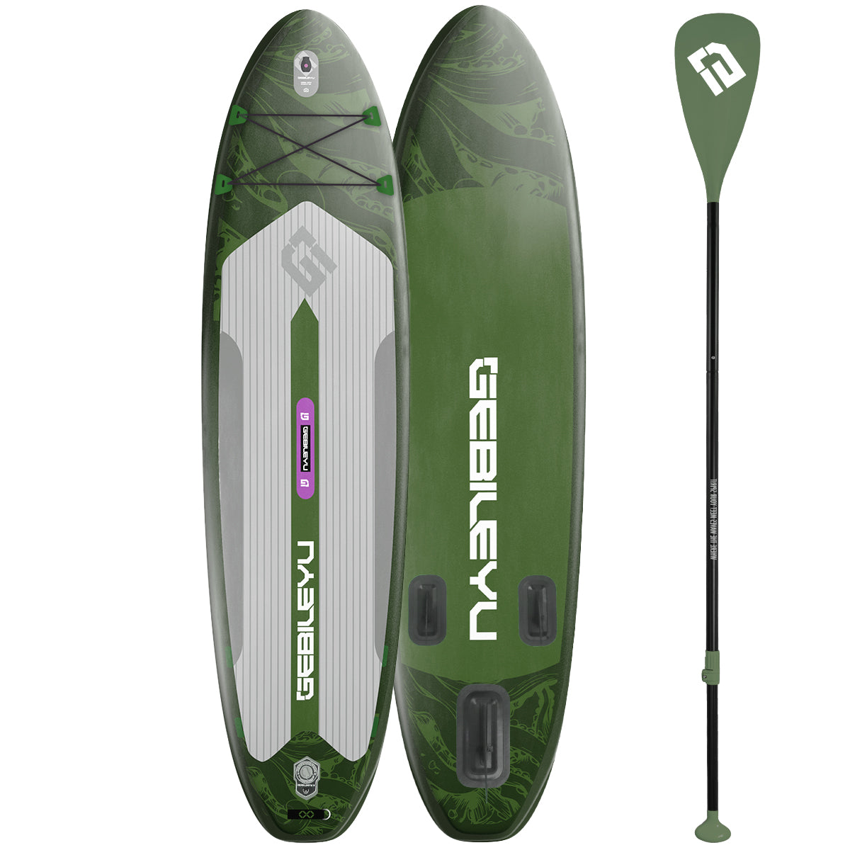 10.5 FT Inflatable Stand Up Paddle Board with Accessories SUP Board for All Skill Levels Youth & Adults Wide Stable Non-Slip Deck-06A